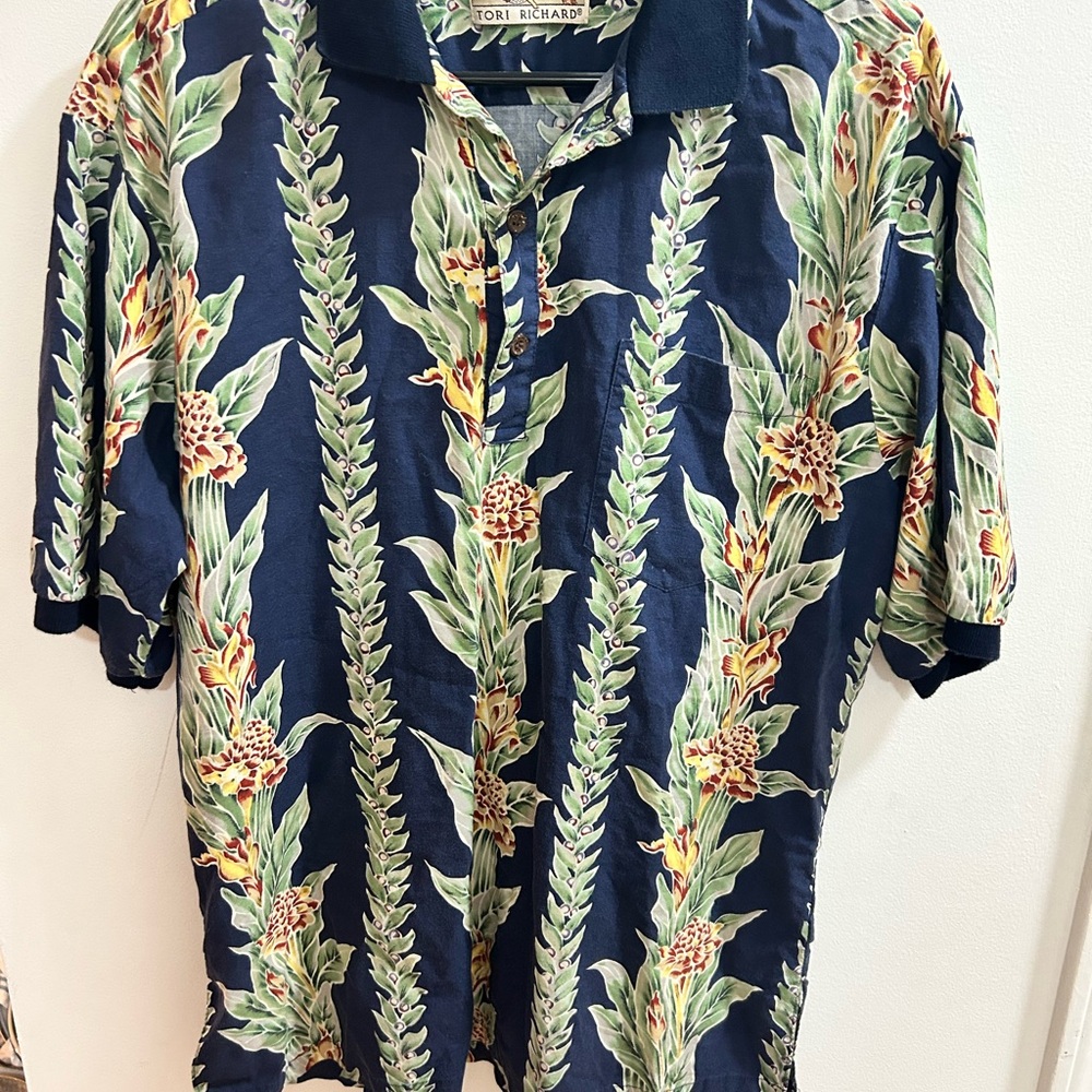 Vintage tori richard Hawaiian‎ Shirt Large cotton lawn usa made great quality